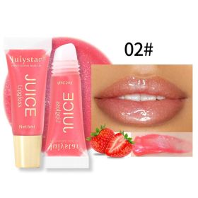 Fruit Flavor Glossy Lip Oil Natural Long Lasting Hydrating Plump Lip Gloss Moisturizing Shiny Watery Lip Tint (Option: 02)