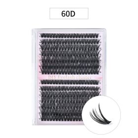 DIY Lash Extension Kit 280pcs Individual Lash Clusters D Curl 30D 40D Thick Volume Eyelash Clusters 0.07D 9-16MM Mixed Length Reusable Soft Natur (Option: 60D Eyelash)