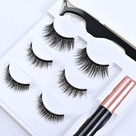3 Pairs Of Magnetic Eyeliner Liquid False Lashes. Magnetic Adhesive False Lashes. Magnetic Clasp Eyelashes. Magnetic Eyelashes. (Type: M04)